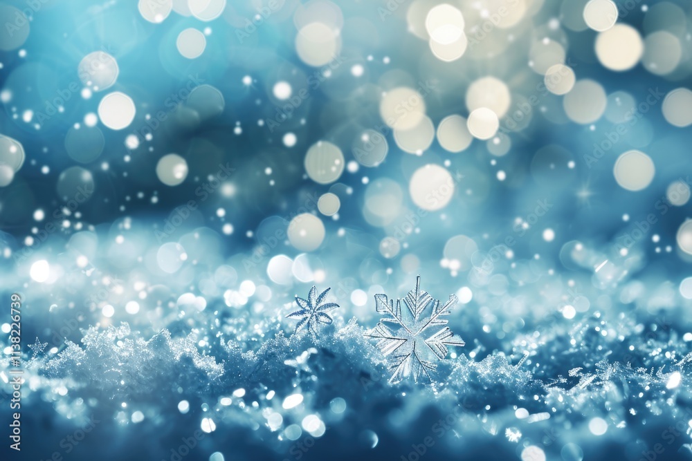 Winter Sparkle: Blurred Bokeh Snowfall Background with Silver and Soft Blue Tones Winter Sparkle: Blurred Bokeh Snowfall Background with Silver and Soft Blue Tones