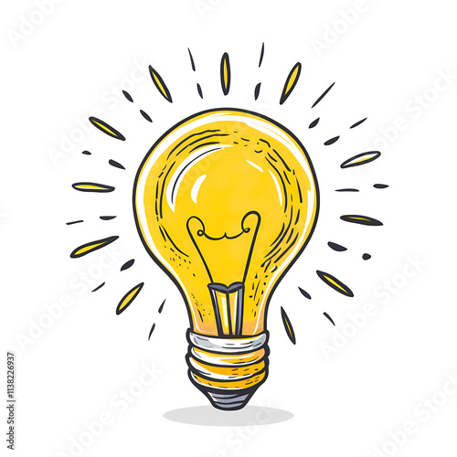 Light bulb icon on transparent background