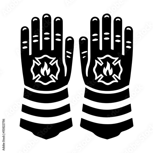 Simple Vector Icon of a fire fighting gloves – Logo Design Illustration