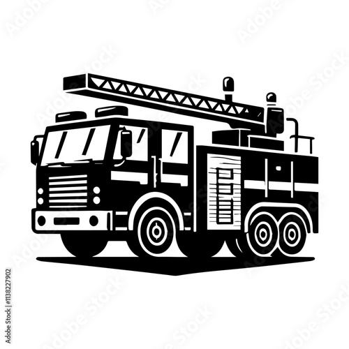 Simple Vector Icon of a fire trucks – Logo Design Illustration