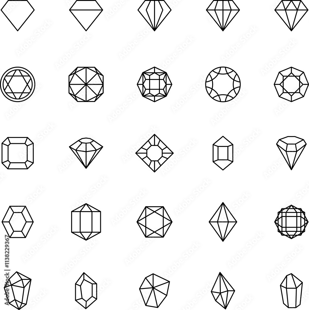Diamond gem jewel line icon, stone and gem or precious gemstone sign illustration isolated on white background. Diamond gem jewel line icon, stone and gem or precious gemstone sign illustration isolated on white background.