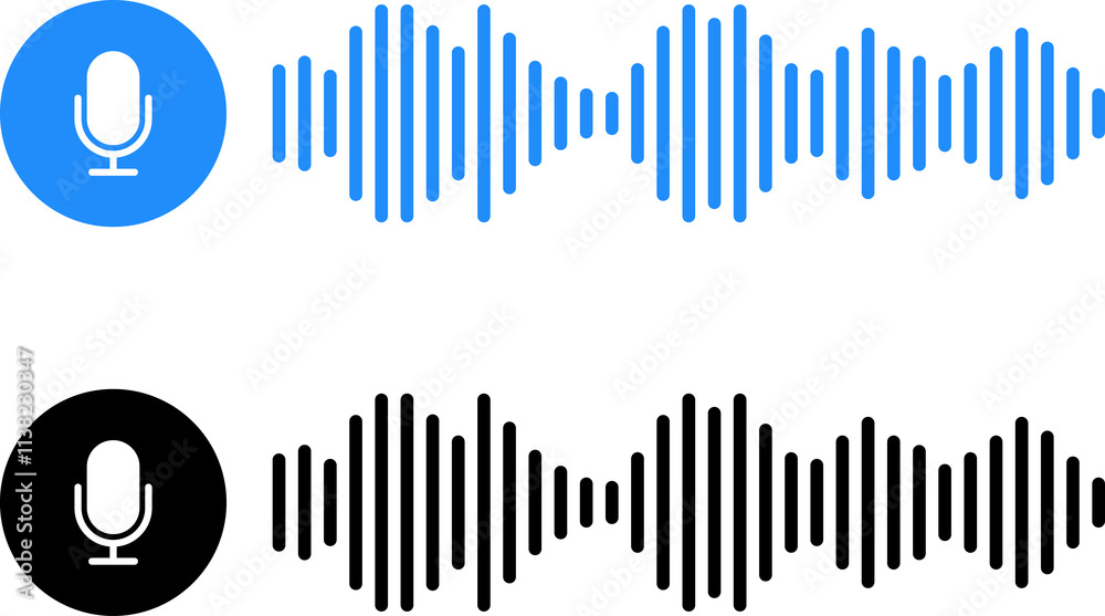 Voice message icon - audio message. Message icon modern flat with voice chat Voice message icon - audio message. Message icon modern flat with voice chat