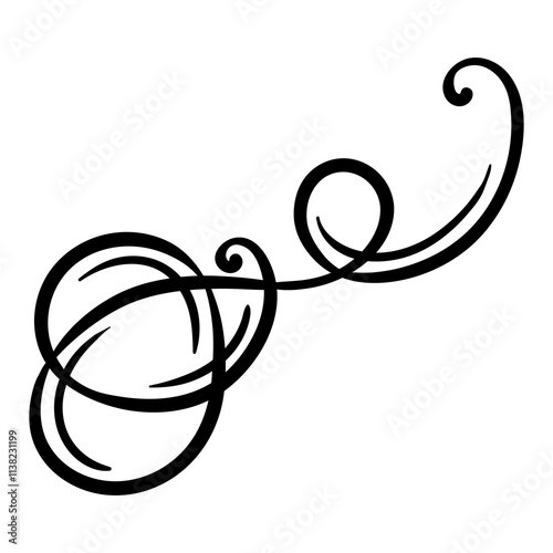 Vignette curl element. Decorative calligraphic divider or frame.