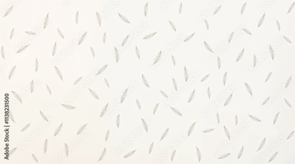 Delicate leaves pattern on light background