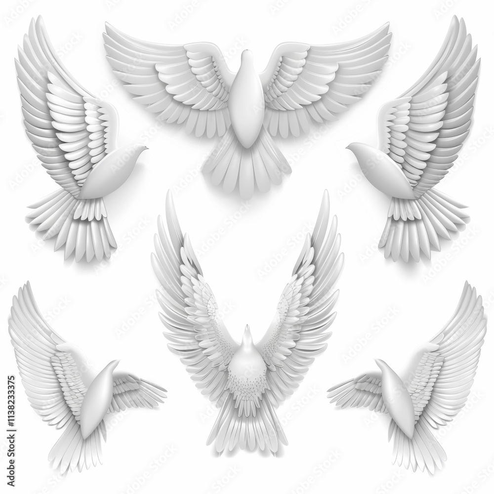 Wings icon, angel wings emblem, bird feathers silhouette, pigeon sign, spirituality symbol, elegance flight Wings icon, angel wings emblem, bird feathers silhouette, pigeon sign, spirituality symbol, elegance flight
