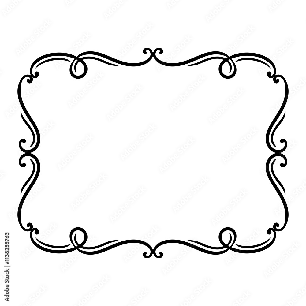 Vignette curl element. Decorative calligraphic divider or frame. Vignette curl element. Decorative calligraphic divider or frame.