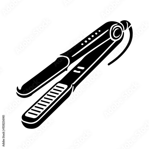 Simple Vector Icon of a Hair Straighteners – Logo Design Illustration