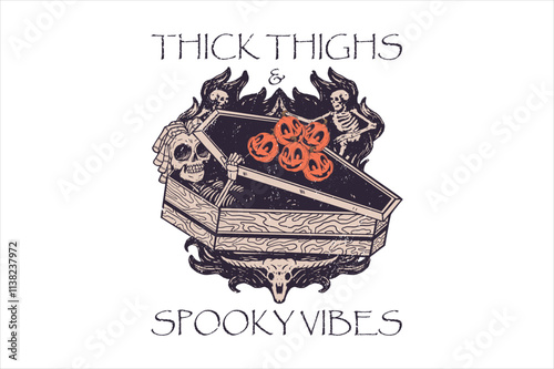 Halloween Skeleton T shirt Design photo