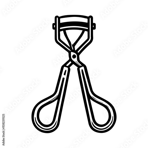 Simple Vector Icon of a Eyelash Curlers – Logo Design Illustration