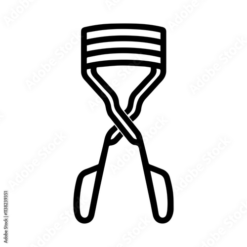 Simple Vector Icon of a Eyelash Curlers – Logo Design Illustration