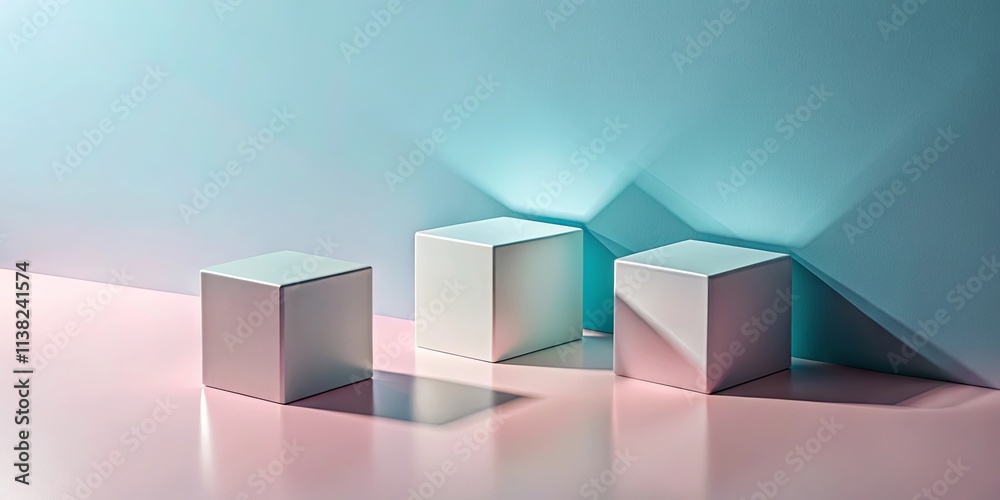 Pastel Cubes on a Pink and Blue Surface Minimalist Product Display Pastel Cubes on a Pink and Blue Surface Minimalist Product Display