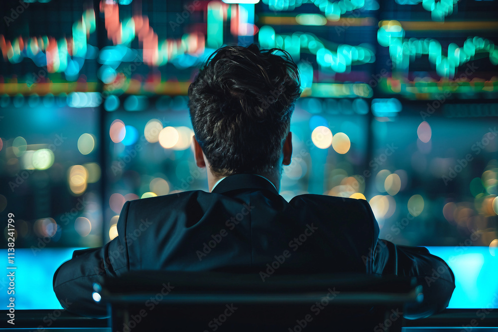 Confident professional banker in a suit standing outdoors in a business environment - Generative AI Confident professional banker in a suit standing outdoors in a business environment - Generative AI