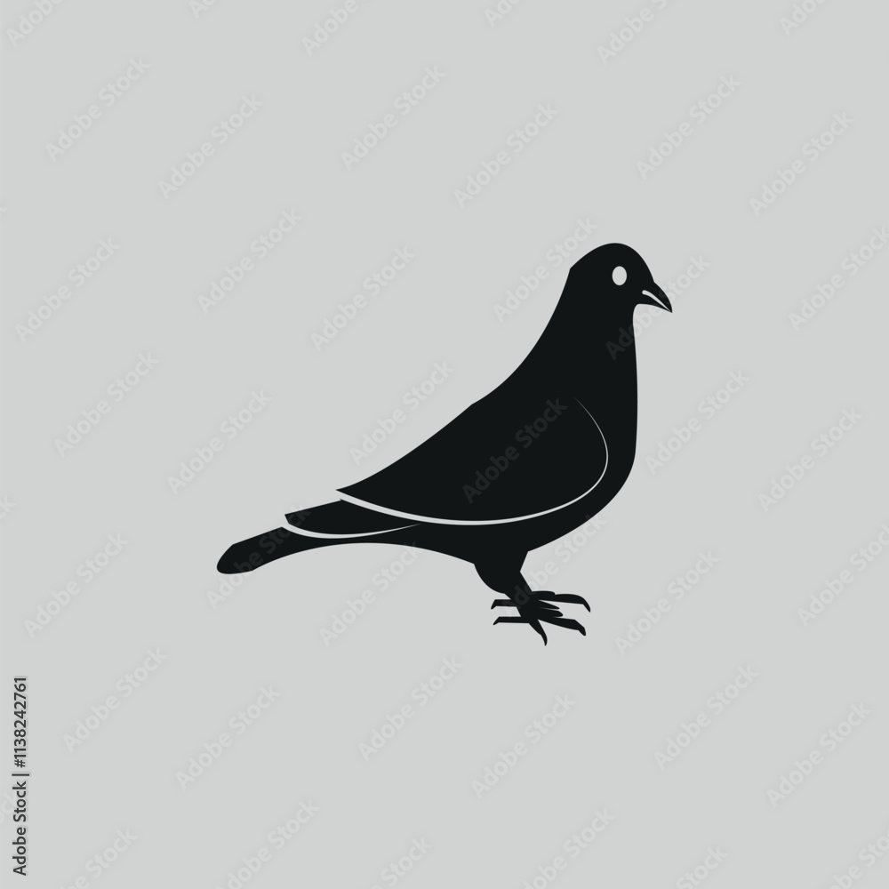 Fototapeta premium The pigeon design is hand drawn with Illustrator
