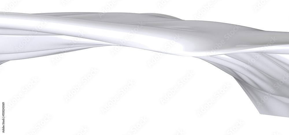 A smooth white fabric drapes gracefully in a wave like form. The light reflects off the surface creating a subtle glossiness, making the fabric seem almost liquid A smooth white fabric drapes gracefully in a wave like form. The light reflects off the surface creating a subtle glossiness, making the fabric seem almost liquid