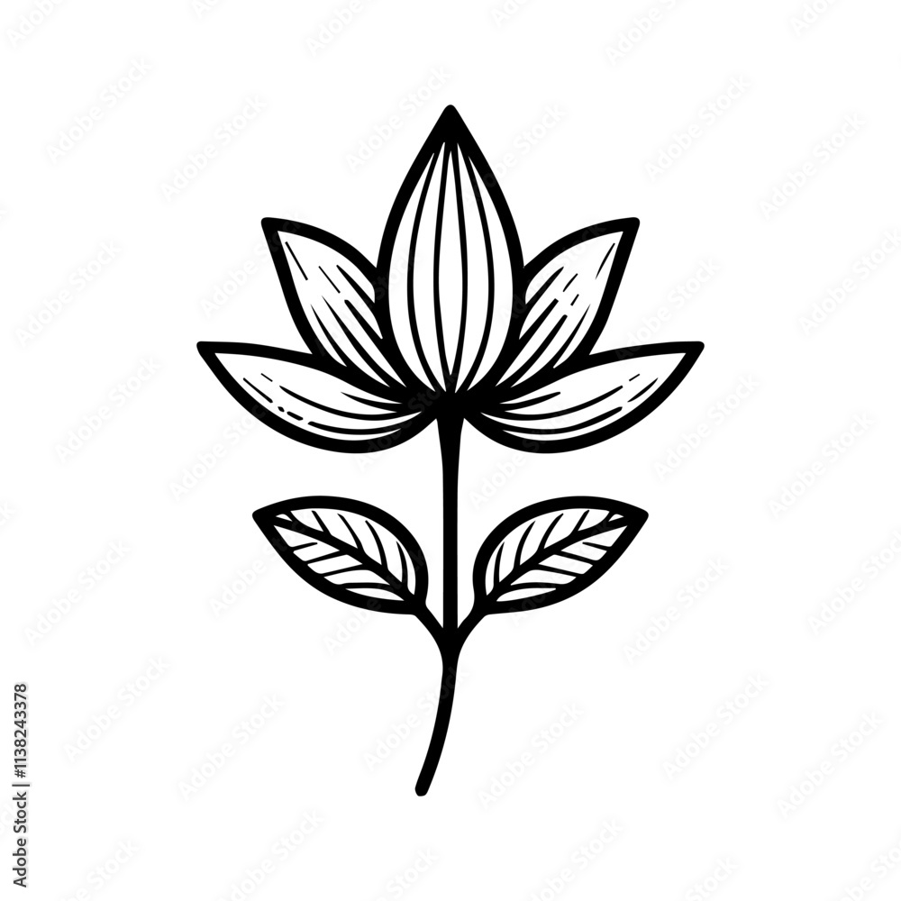 Simple Vector Icon of a Flor de Ceibo – Logo Design Illustration Simple Vector Icon of a Flor de Ceibo – Logo Design Illustration
