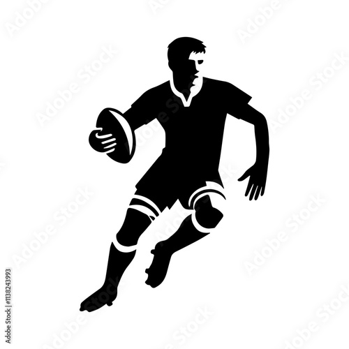 Simple Vector Icon of a man rugby – Logo Design Illustration