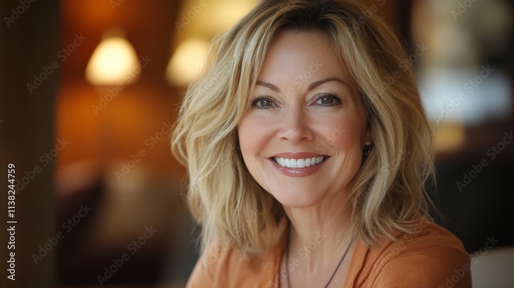 Obraz premium Beautiful 50 year old woman smiling