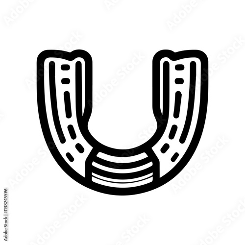 Simple Vector Icon of a Mouthguard – Logo Design Illustration
