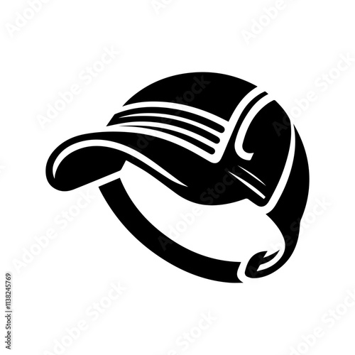 Simple Vector Icon of a Headgear rugby – Logo Design Illustration