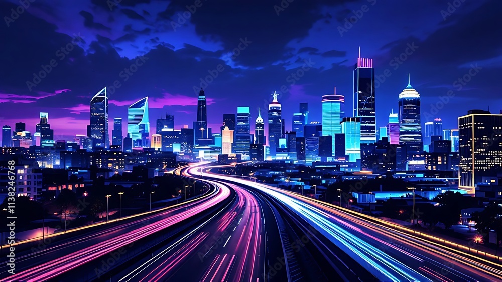 Obraz premium Neon line project
