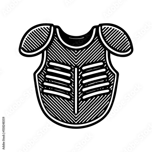 Simple Vector Icon of a Shoulder Pads – Logo Design Illustration