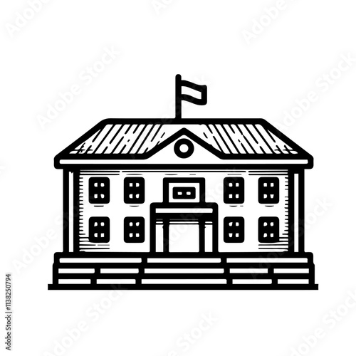 Simple Vector Icon of a barracks – Logo Design Illustration