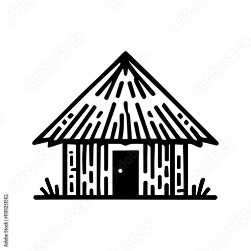 Simple Vector Icon of a hut – Logo Design Illustration