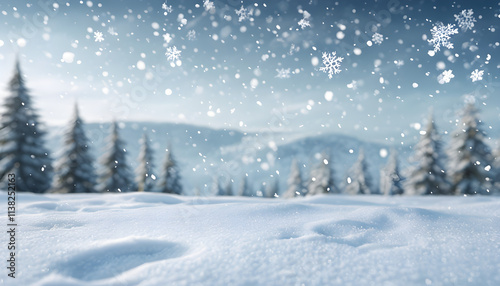 winter landscape with snow
