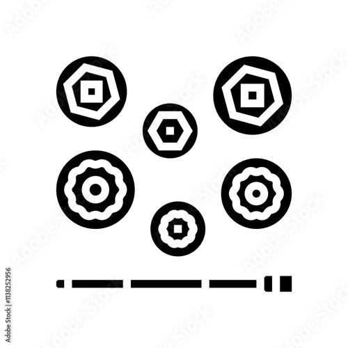 socket set car repair tool glyph icon vector. socket set car repair tool sign. isolated symbol illustration