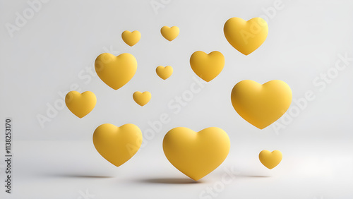 golden heart with hearts