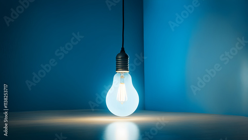 light bulb on black background