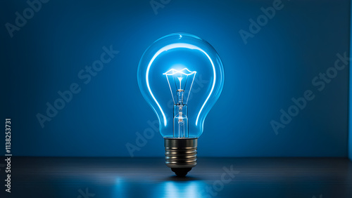 light bulb on black background