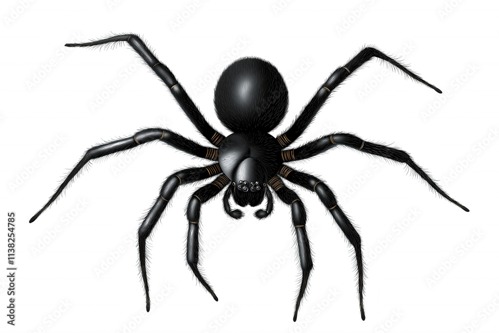 A black spider with long legs and a black body A black spider with long legs and a black body