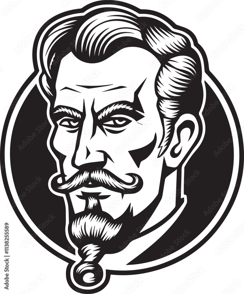 black and white portrait of a person with a tattoo silhouette of vector on white background black and white portrait of a person with a tattoo silhouette of vector on white background