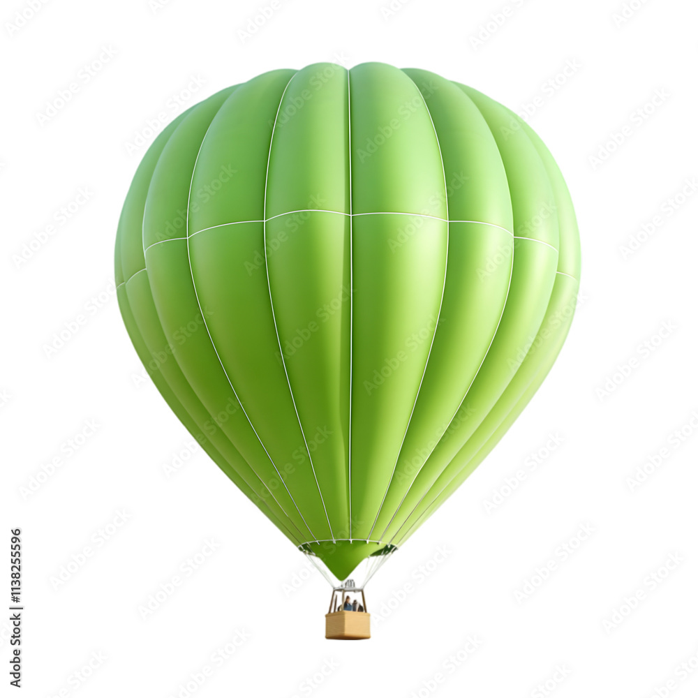Fototapeta premium Green Hot-air balloon isolated on white background