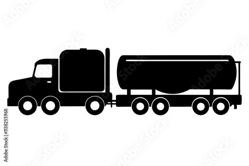 Tanker truck silhouette vector.