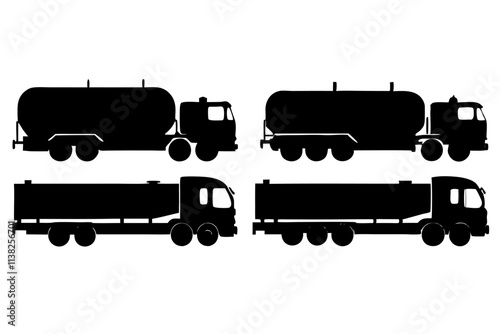 silhouette of a tanker truck.