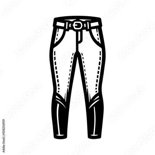Simple Vector Icon of a Riding Breeches – Logo Design Illustration
