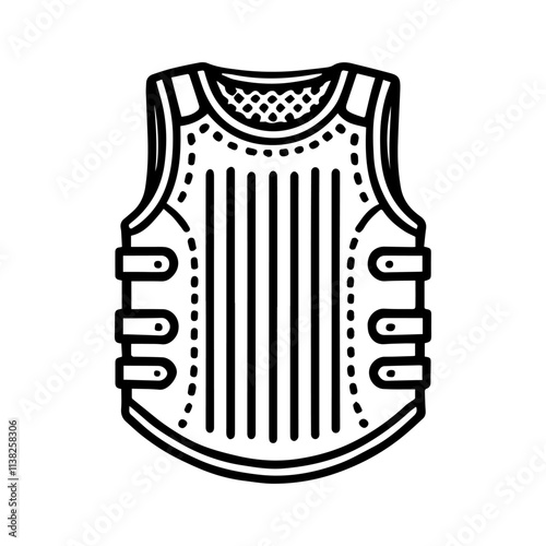 Simple Vector Icon of a Body Protector – Logo Design Illustration