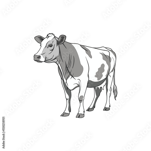 cow vector art and illustration