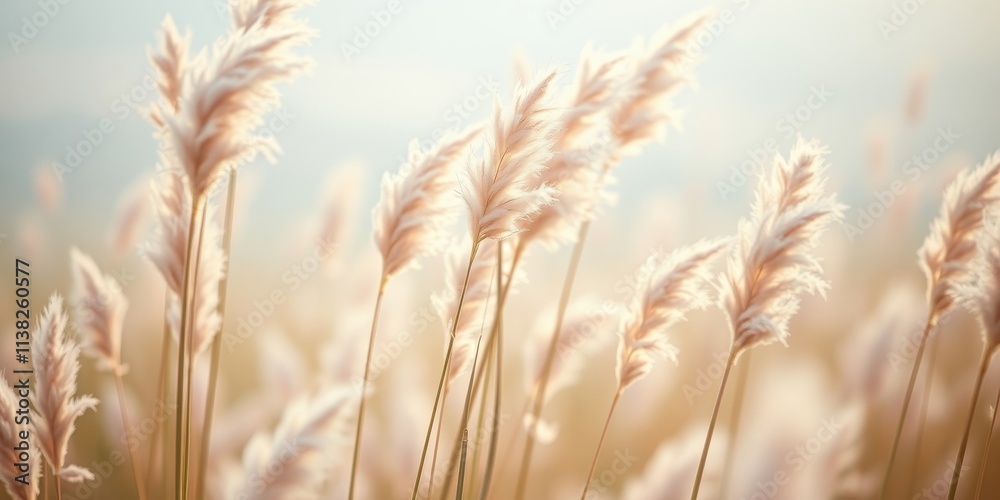 Soft, feathery plumes of grass swaying gently in the warm glow of the setting sun. The delicate, ethereal beauty of nature's artistry. Soft, feathery plumes of grass swaying gently in the warm glow of the setting sun. The delicate, ethereal beauty of nature's artistry.