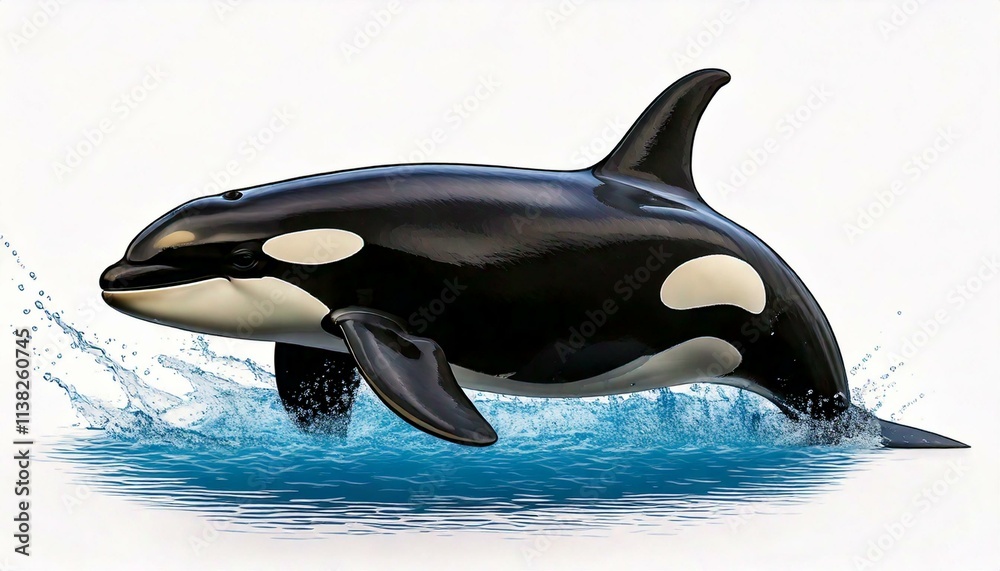 Fototapeta premium an Orca on white background