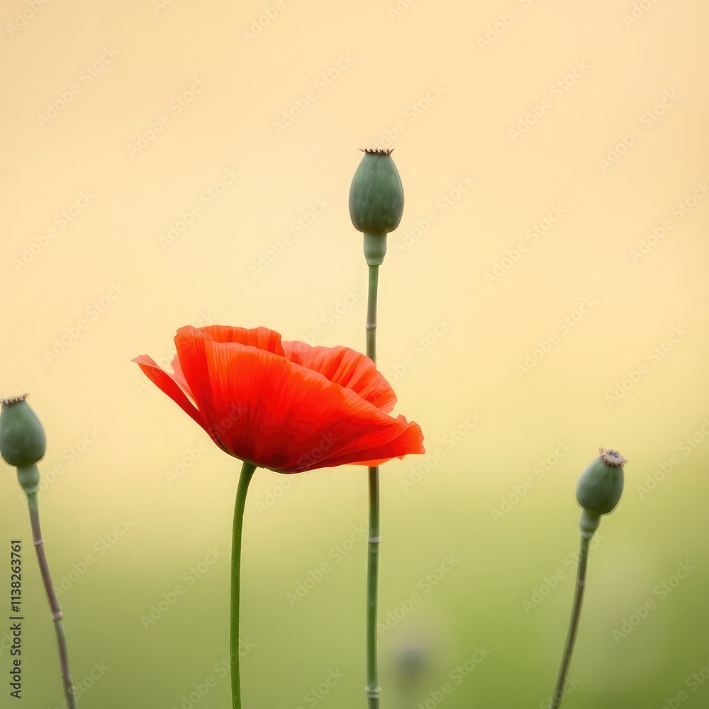 Obraz premium poppy flowers in field, red flowers, red poppy flower, poppy flowers in the field