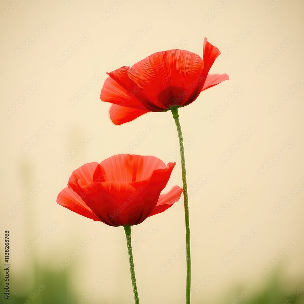 Obraz premium poppy flowers in field, red flowers, red poppy flower, poppy flowers in the field