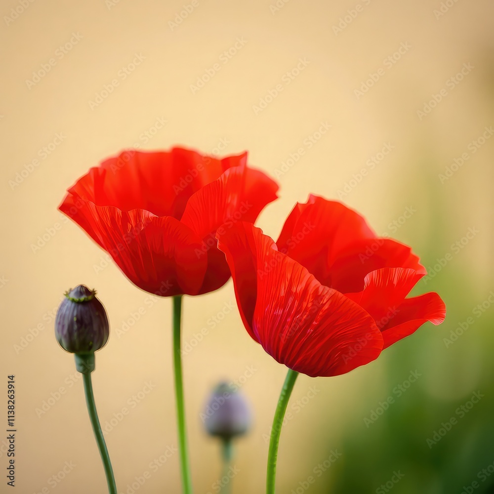 Obraz premium poppy flowers in field, red flowers, red poppy flower, poppy flowers in the field