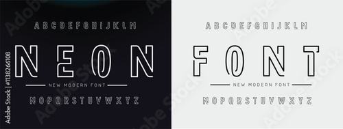 NEON FONT, Abstract sport modern alphabet logo font. Typography bold typeface design for sport, technology, fashion, digital, future creative logos fonts. vector illustration