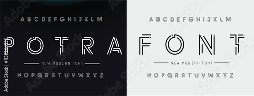 POTRA FONT, Abstract sport modern alphabet logo font. Typography bold typeface design for sport, technology, fashion, digital, future creative logos fonts. vector illustration