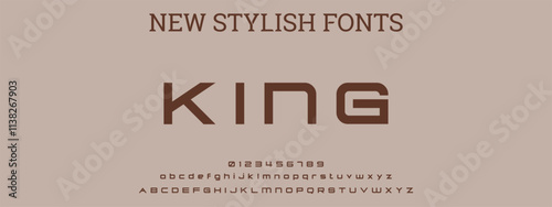 KING, Abstract sport modern alphabet logo font. Typography bold typeface design for sport, technology, fashion, digital, future creative logos fonts. vector illustration