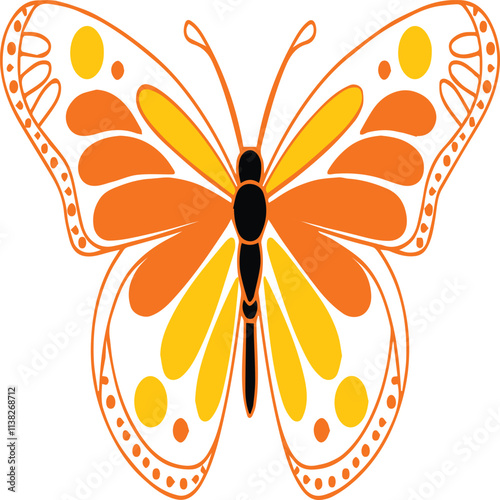 The colorful butterfly design art