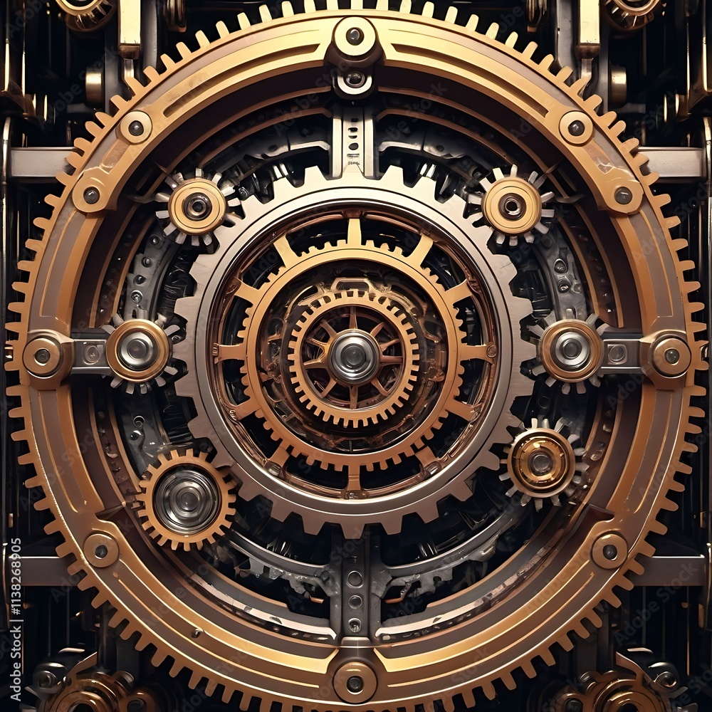 Obraz premium A complex and intricate system of gears and cogs.